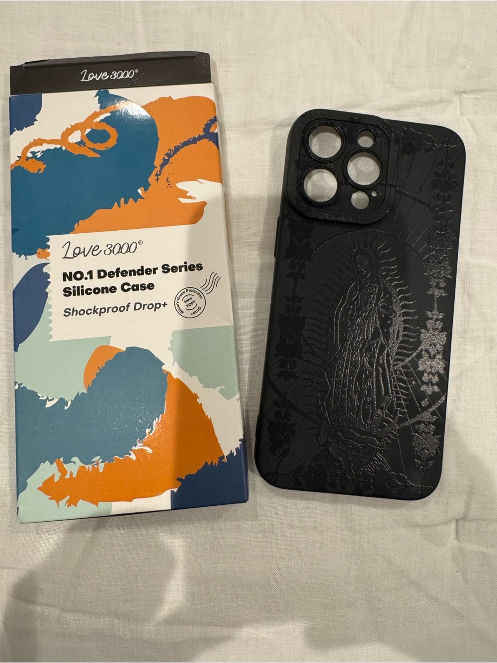 iPhone 15/14 pro max Defender Series Black Silicone Phone Case